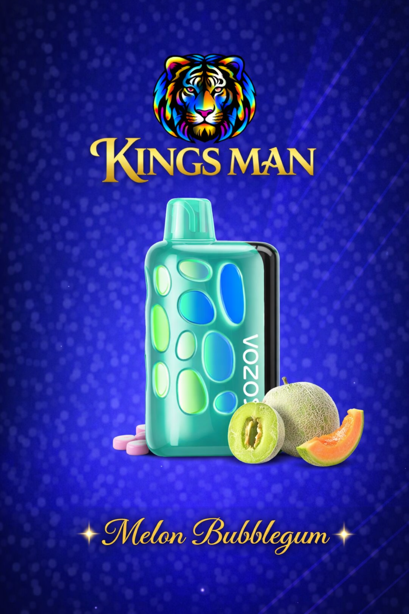 Melon Bubblegum Vozol Rave 40000 Puff Melon Bubblegum - Görsel 1