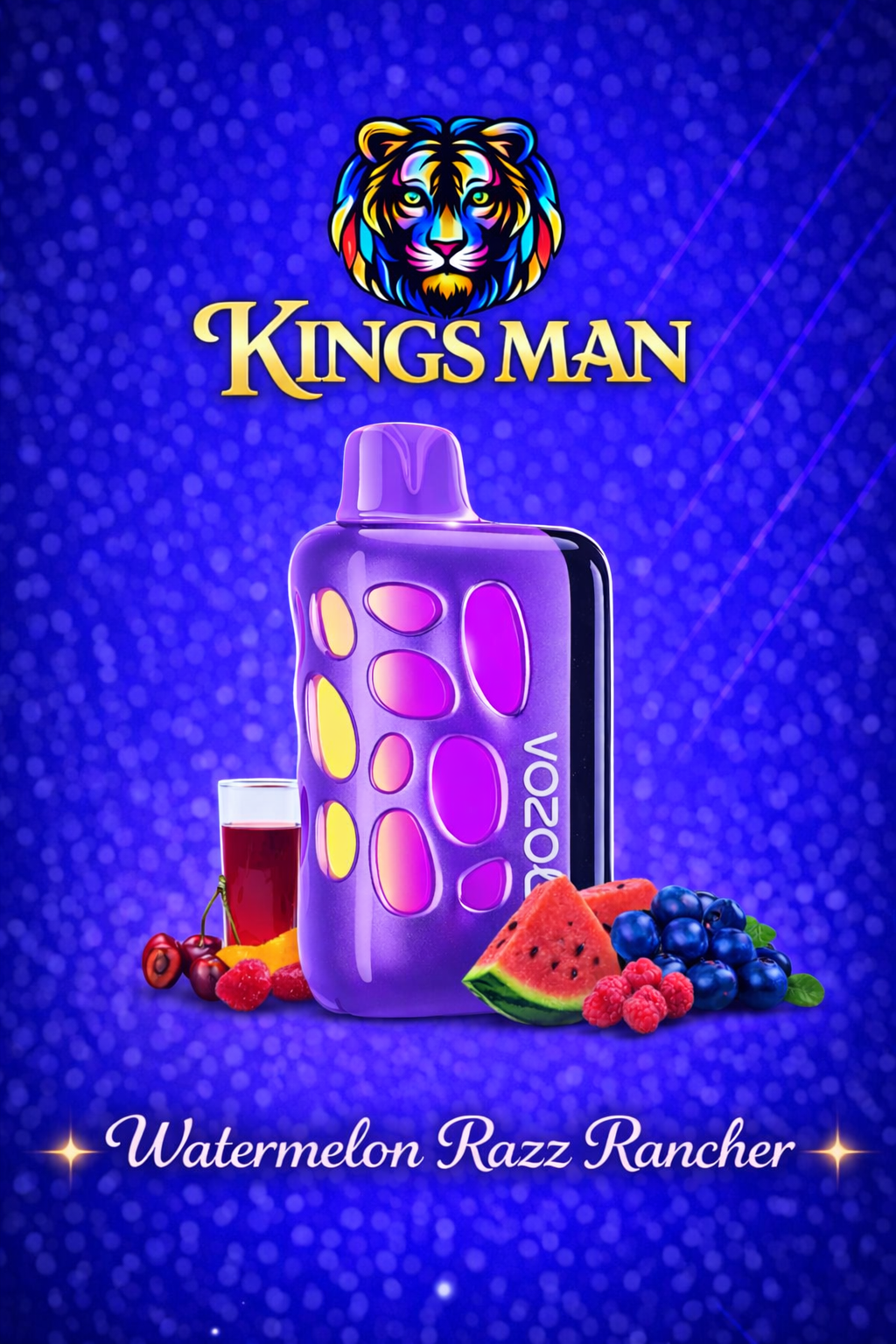 Watermelon Razz Rancher Vozol Rave 40000 Puff Watermelon Razz Rancher - Görsel 1