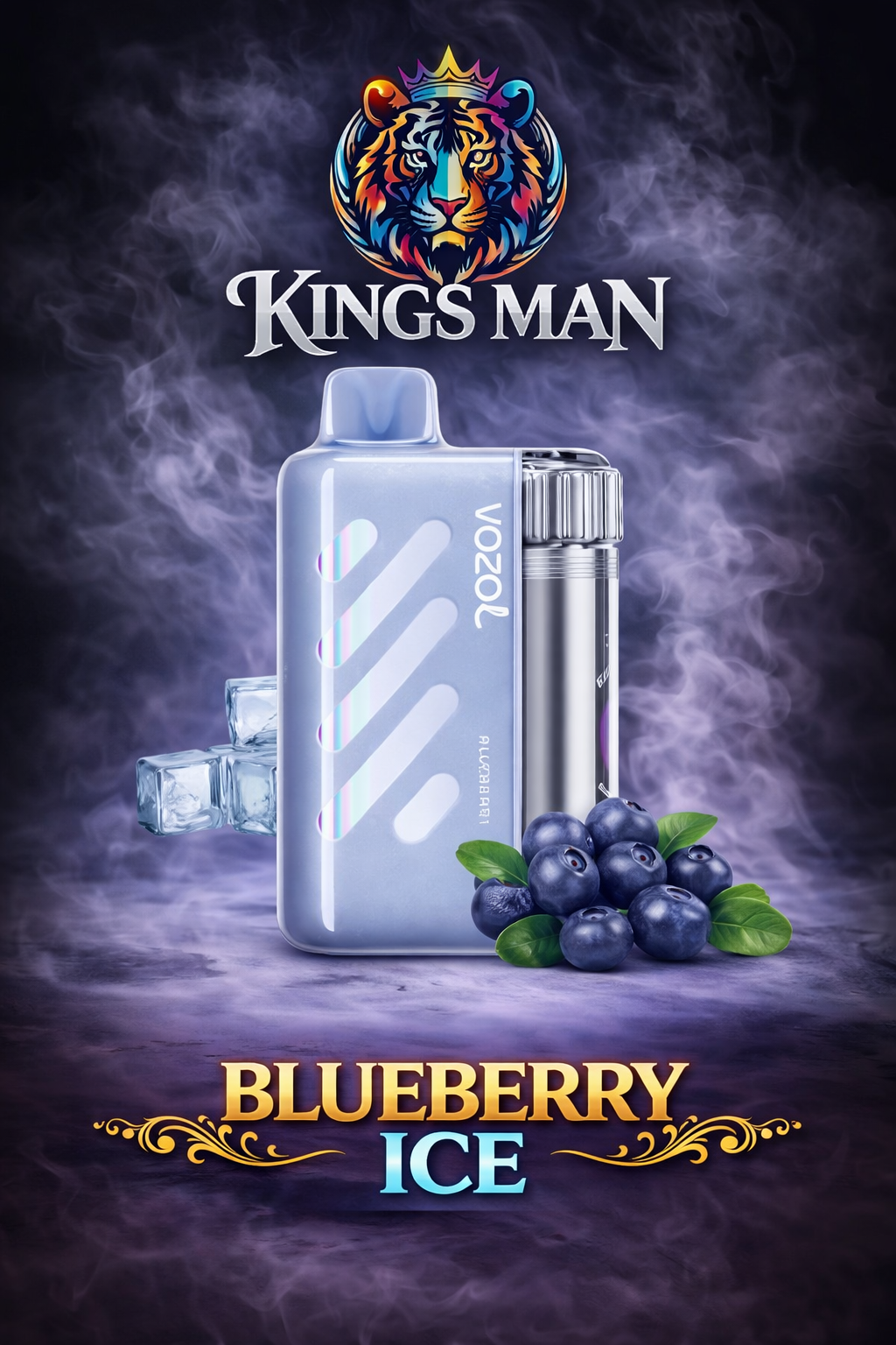 Blueberry Ice Vozol Vista 40000 Puff Blueberry Ice - Görsel 1