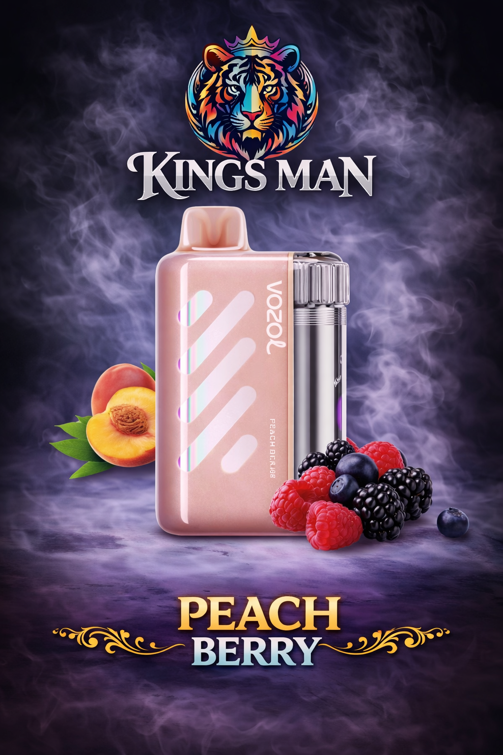 Peach Berry Vozol Vista 40000 Puff Peach Berry - Görsel 1