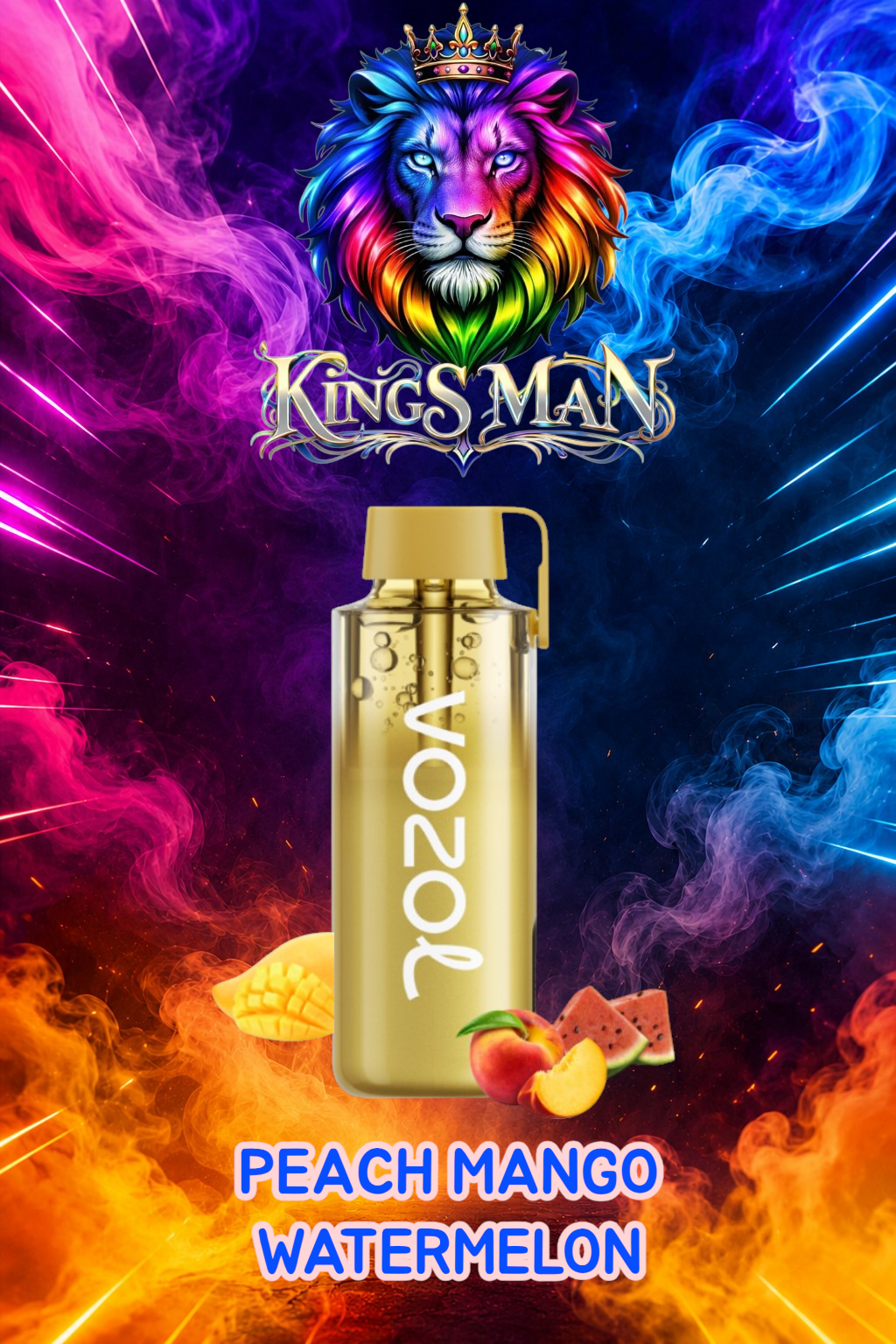 PEACH MANGO WATERMELON Vozol Neon 12000 Pro Puff Peach Mango Watermelon - Görsel 1