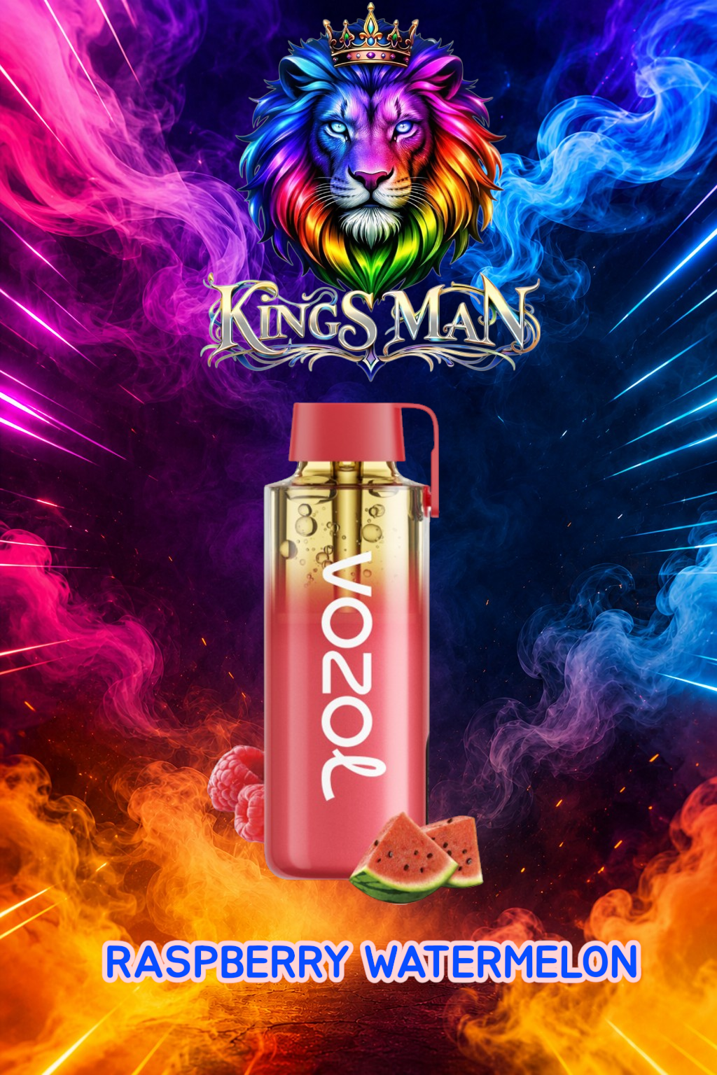 RASPBERRY WATERMELON Vozol Neon 12000 Pro Puff Raspberry Watermelon - Görsel 1