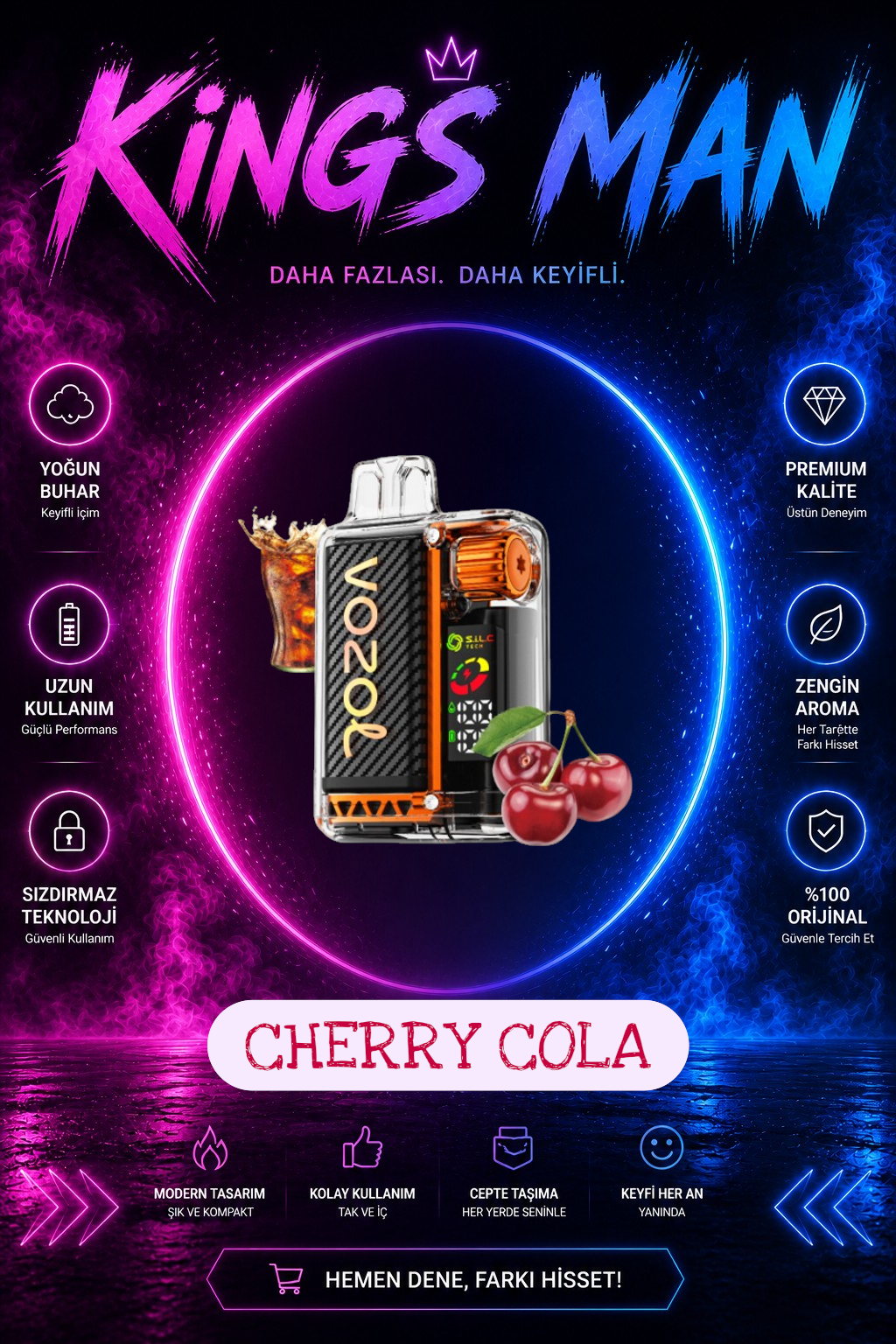 Cherry Cola Vozol Vista 20000 Puff Cherry Cola - Görsel 1